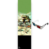 Fruity Griptape (9"x33") Anaglyph Toad with 3D...