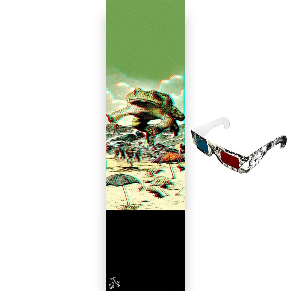 Fruity Griptape (9"x33") Anaglyph Toad with 3D Glasses Single Sheet