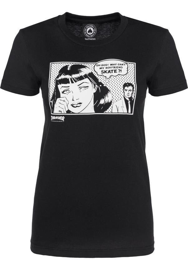 Thrasher T-Shirt Boyfriend-Girls black, XS
