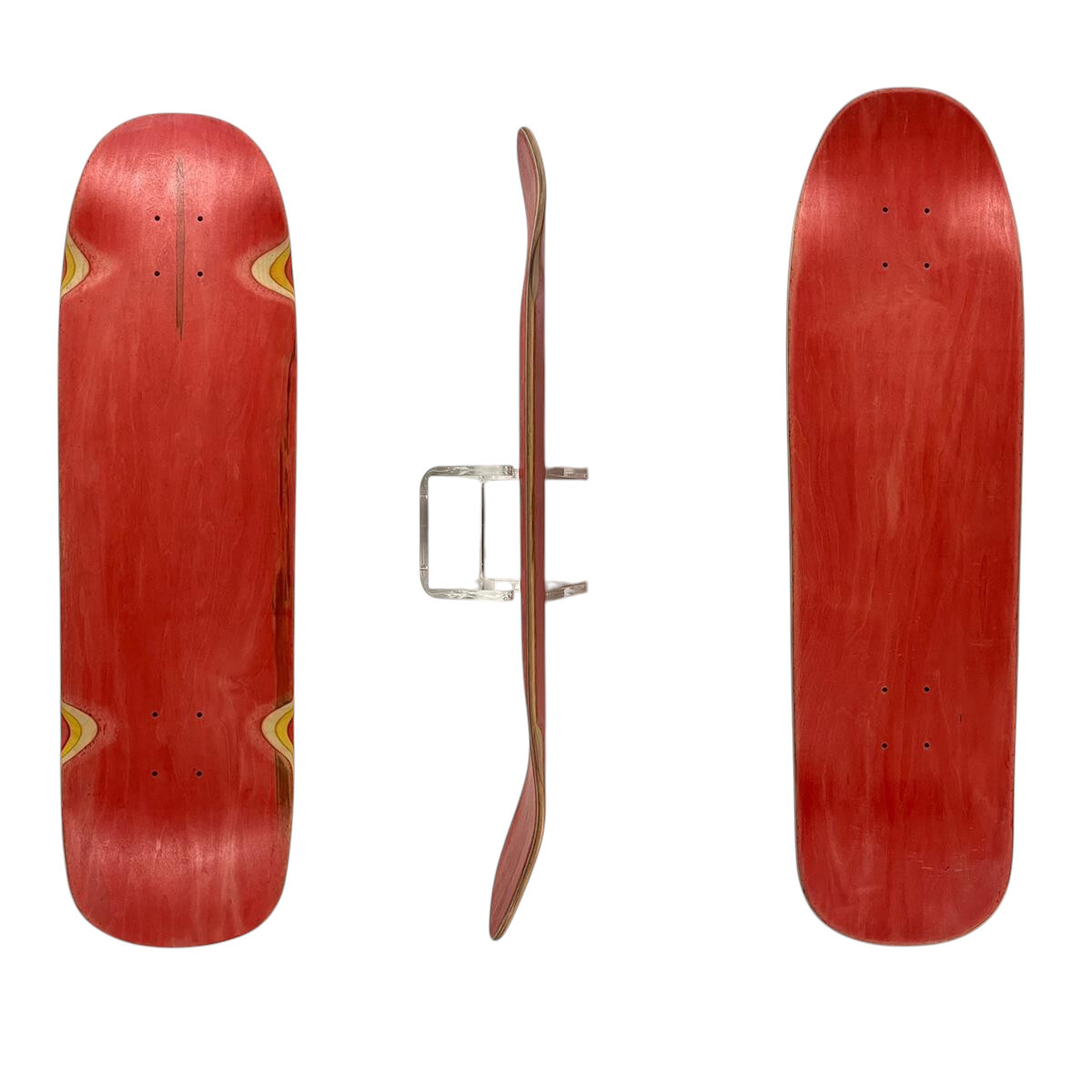 SkaReCo Deck Oldschool+Surfskate Hybrid 9,5” * 32,5”, WB 16,5” orange red / orange red  - gepresst in Deutschland