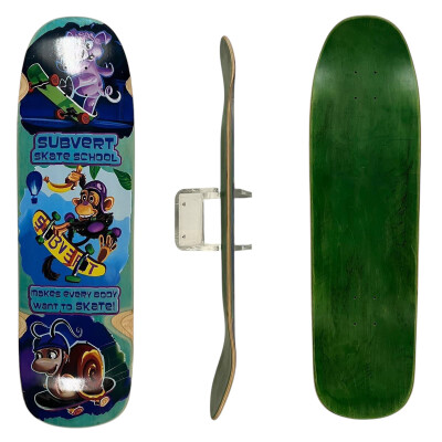 SkaReCo Deck Oldschool+Surfskate Hybrid 9,5” * 32,5”, WB 16,5” skateschool / green  - gepresst in Deutschland