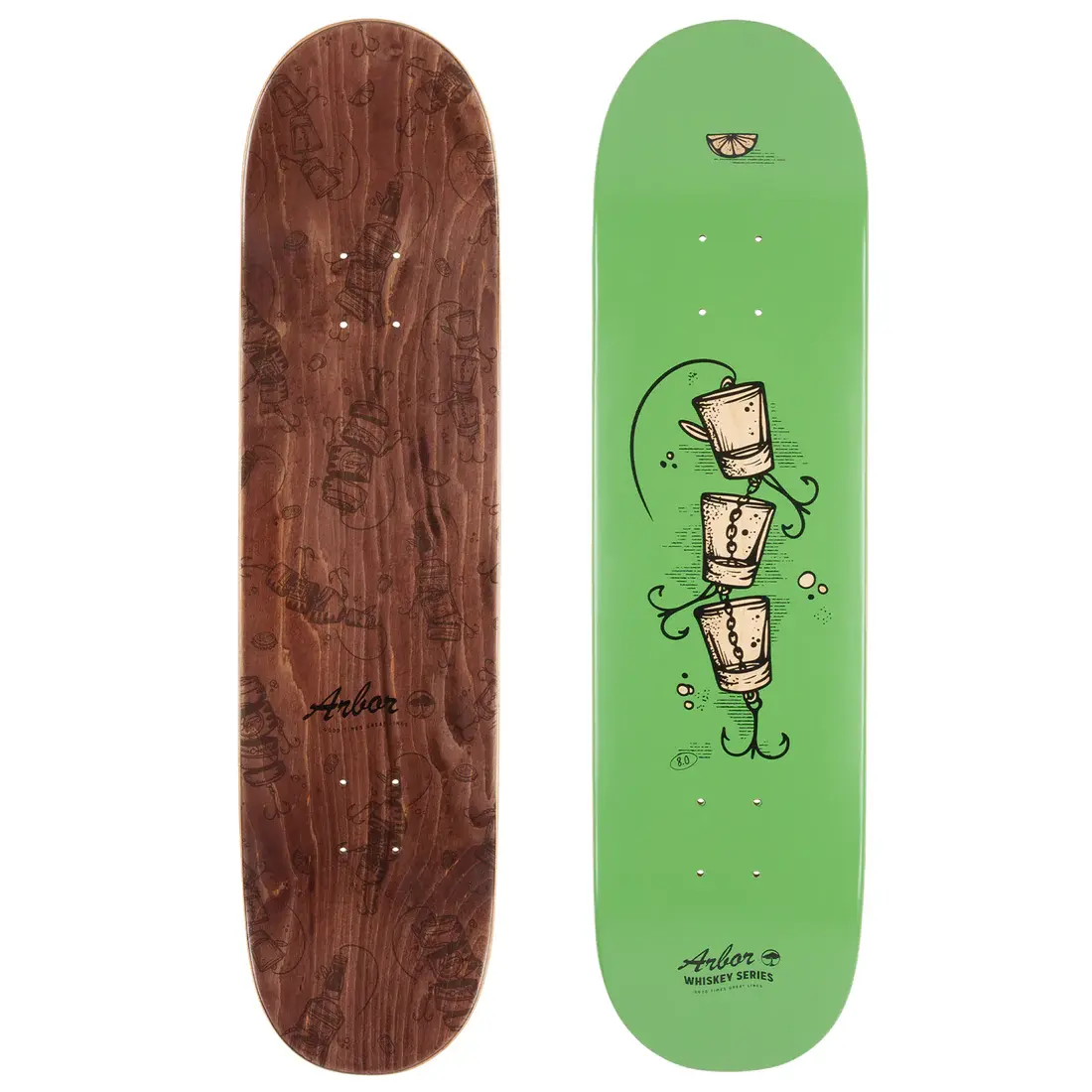 Arbor Deck Whiskey 8.0 Upcycle 31,75" x 8" WB14,125" green