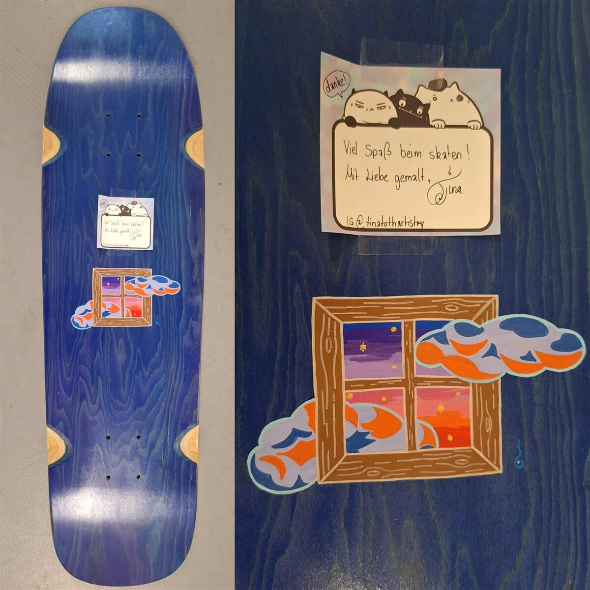 SkaReCo Deck O33 OLD SCHOOL  33"x9" WB15"  blue handpainted