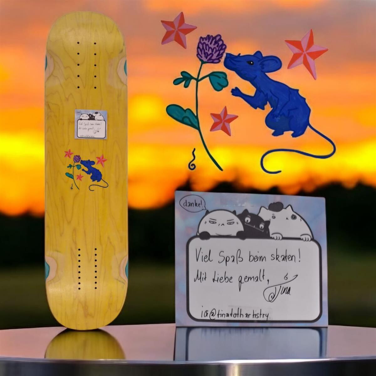 SkaReCo Deck Beginner Pop 8,25” * 32,5” WB14 - WB18 handpainted maus