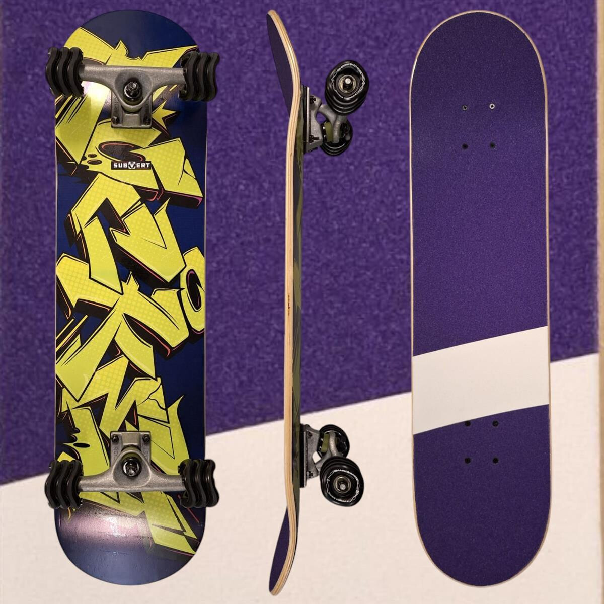 Subvert Griptape Sheet 9" x 33" custom lila/weiss