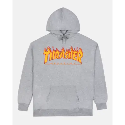 Thrasher Hoodie Flame Logo grey
