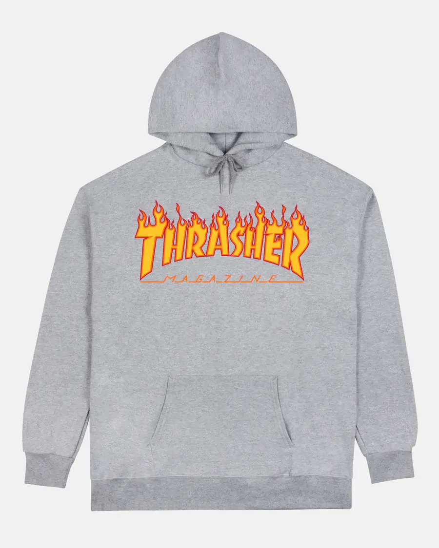 Thrasher Hoodie Flame Logo grey