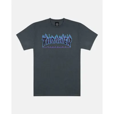 Thrasher T-Shirt Flame grey/blue