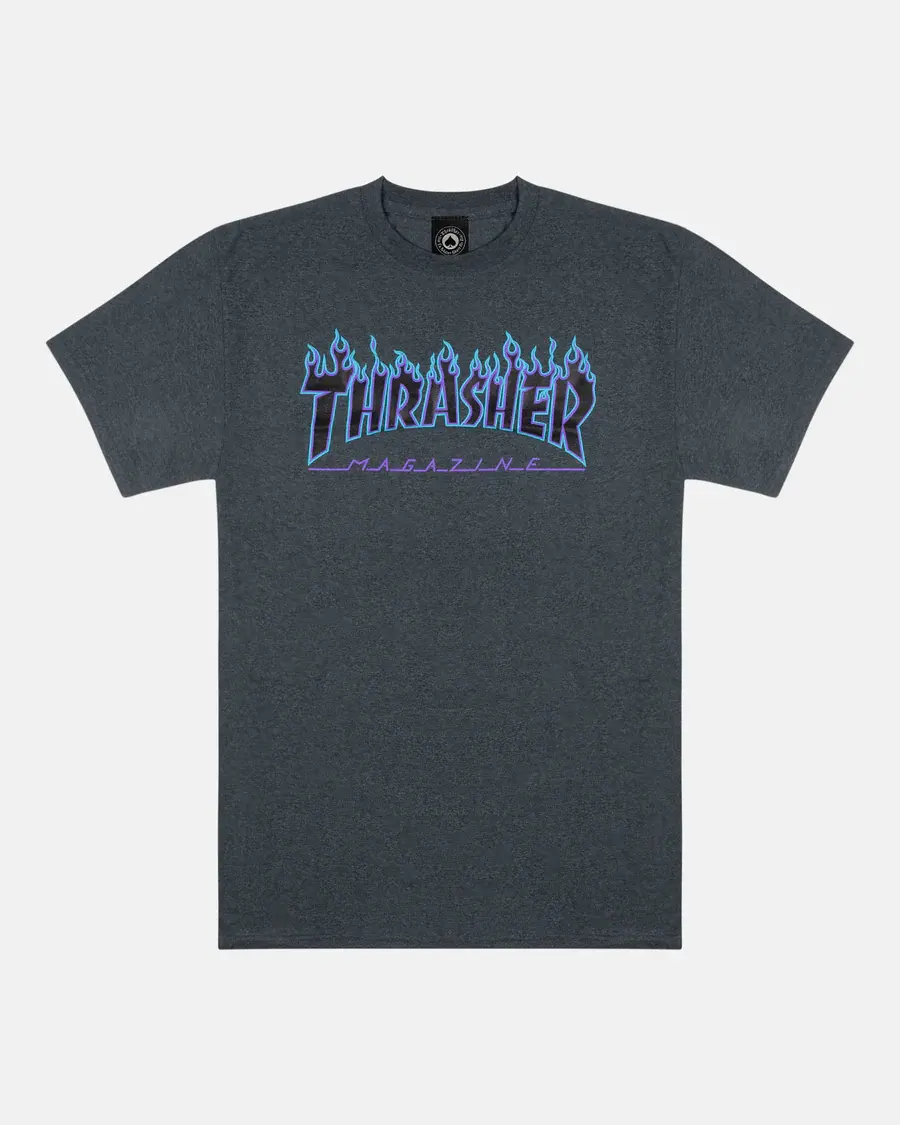 Thrasher T-Shirt Flame grey/blue