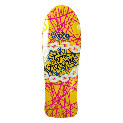 Vision Deck Groholski Heavy Metal Stained Veneer - Old School 29.5"x 9.75" WB15.875" yellow