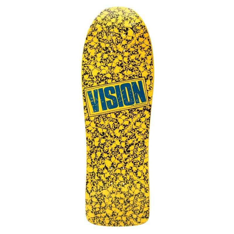 Vision Deck Punkskull Modern Concave Old School 30" x 10" WB16.625 yellow blue