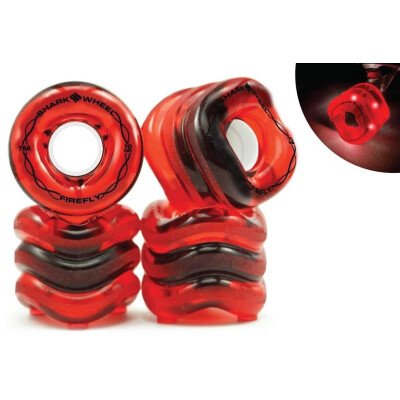 SHARK WHEEL Firefly 70mm, 78a  - Transparent Red with Red Lights