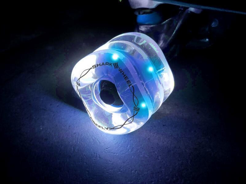 SHARK WHEEL Firefly 60mm, 78a  - Transparent with Blue, Red, Green, Yellow Lights