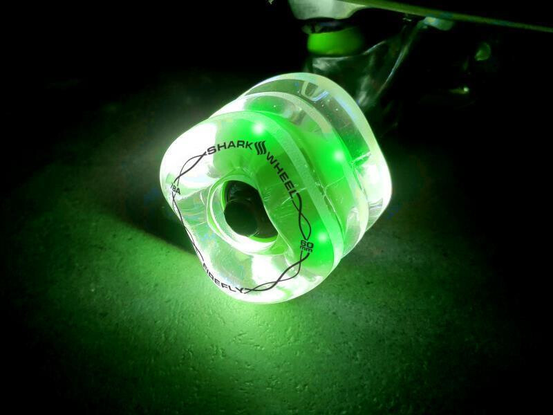 SHARK WHEEL Firefly 60mm, 78a  - Transparent with Blue, Red, Green, Yellow Lights