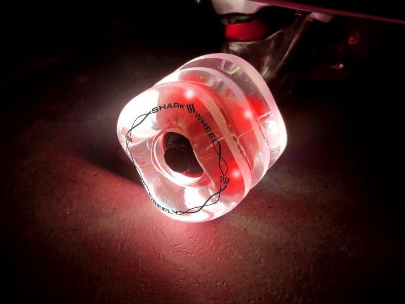 SHARK WHEEL Firefly 60mm, 78a  - Transparent with Blue, Red, Green, Yellow Lights