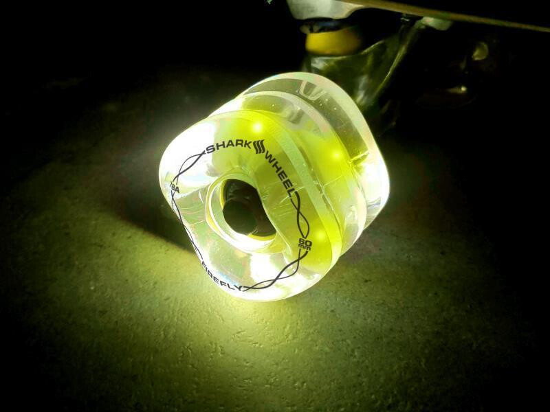 SHARK WHEEL Firefly 60mm, 78a  - Transparent with Blue, Red, Green, Yellow Lights