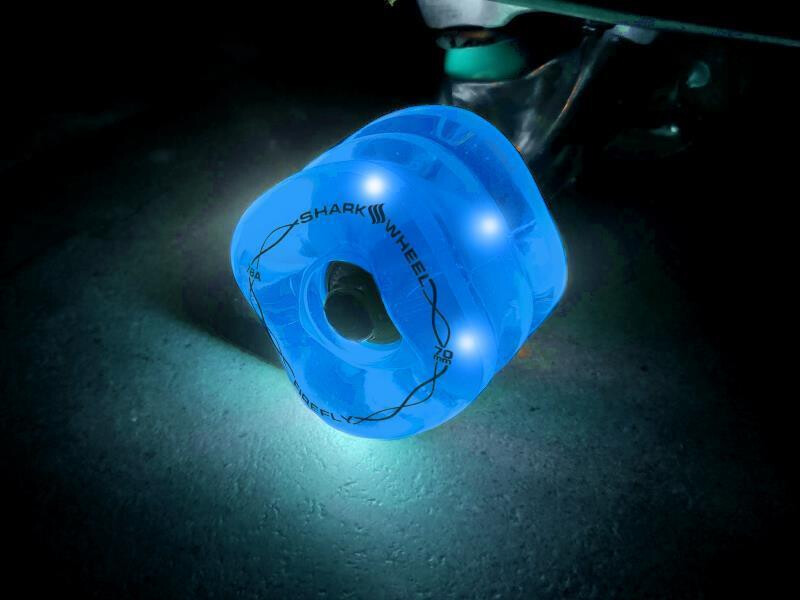 SHARK WHEEL Firefly 60mm, 78a  - Transparent Blue with Blue Lights