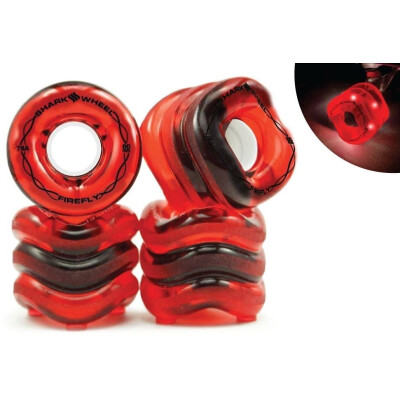 SHARK WHEEL Firefly 60mm, 78a  - Transparent Red with Red Lights