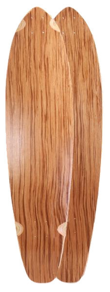 SkaReCo Deck Shape402 Kicktails K40 40"x9,75" WB26,75" Zebra wood