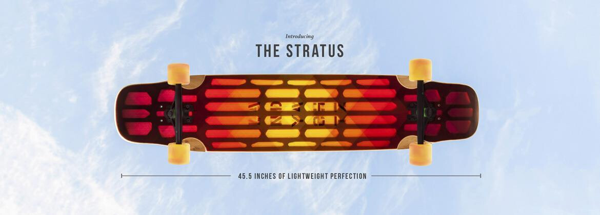 Landyachtz Deck Longboard Stratus 46" Standard Flex red 45.5" x 9.25" WB27.5-29.5"