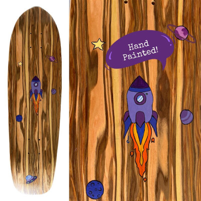 SkaReCo Deck Shape308 Mini Cruiser 30" x 8.5" WB14" smoked wood handpainted Rocket
