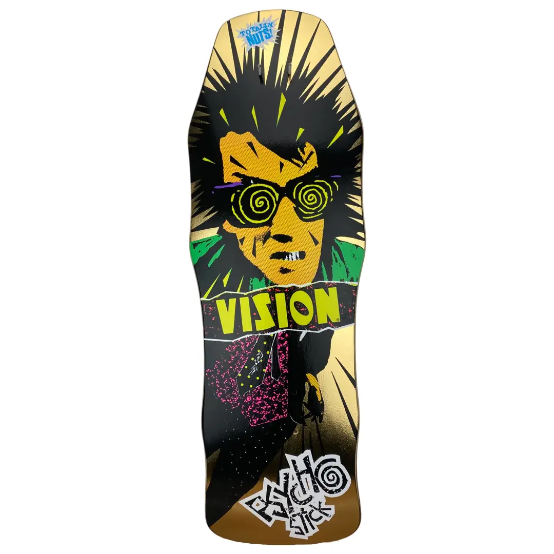 Vision Deck Original Psycho Stick Old School Limited Colorway 30"x10" WB15.375" gold foil