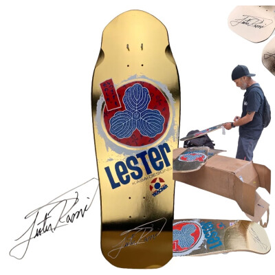 Tracker Deck Lester Kasai Oak Leaf Re-issue Old School Limited Colorway 30,5" x 10,375" WB15" gold foil