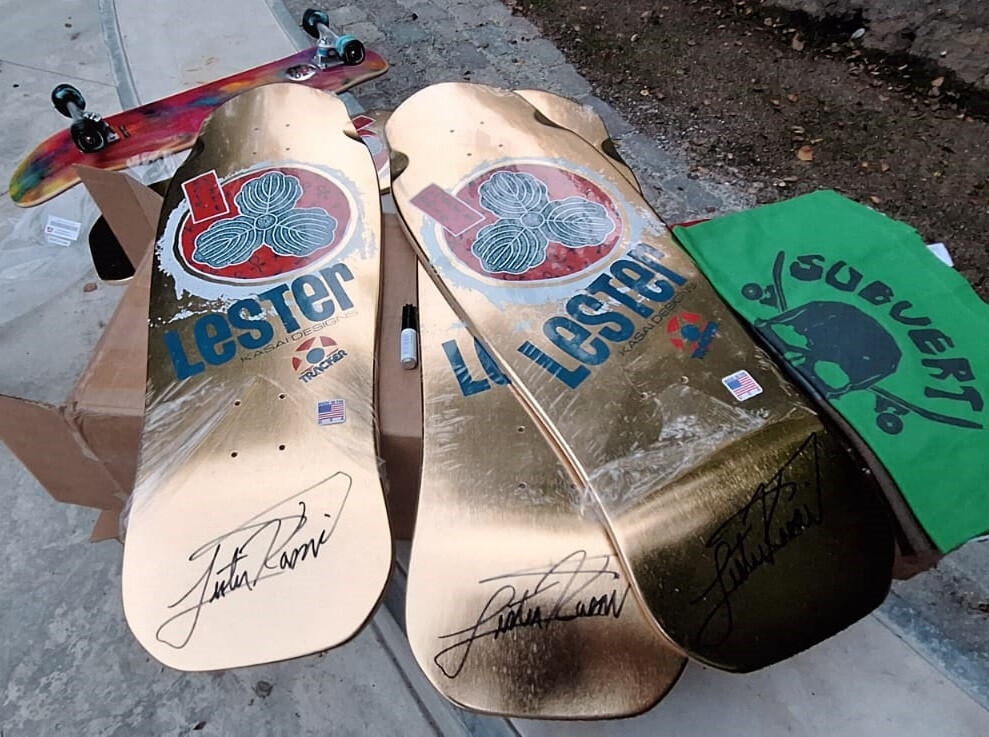 Tracker Deck Lester Kasai Oak Leaf Re-issue Old School Limited Colorway 30,5" x 10,375" WB15" gold foil