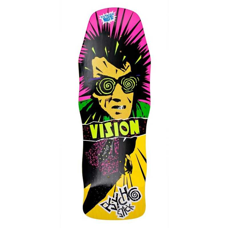 Vision Deck Psycho Stick Modern Concave 30" x 10" WB15 yellow stain