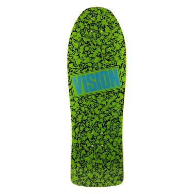 Vision Deck Punkskull Old School Skateboard 30" x 10" green