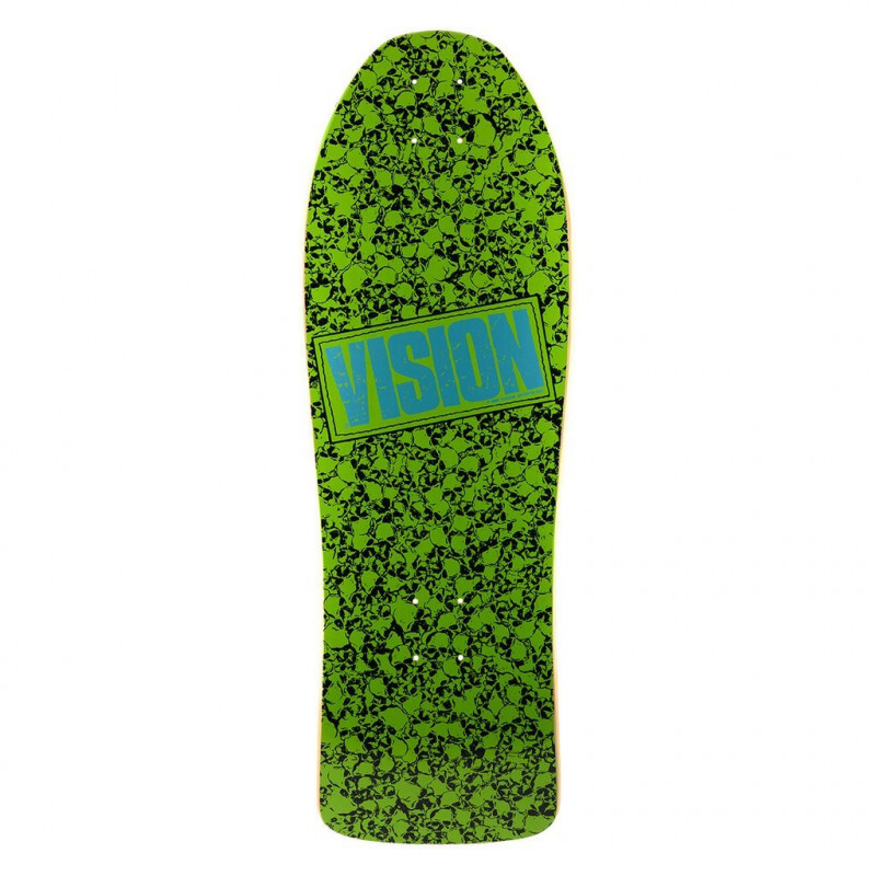 Vision Deck Punkskull Old School Skateboard 30" x 10" green