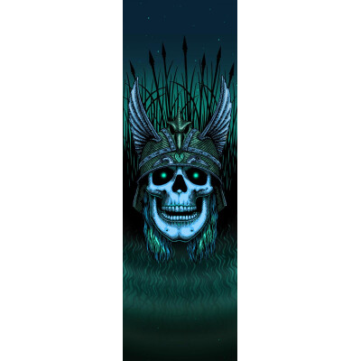 Powell-Peralta Griptape Sheet 9 x 33 Andy Anderson Skull green
