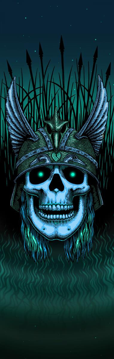 Powell-Peralta Griptape Sheet 9 x 33 Andy Anderson Skull green