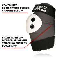 187 KILLER PADS Elbow Slim Grey with white Cap