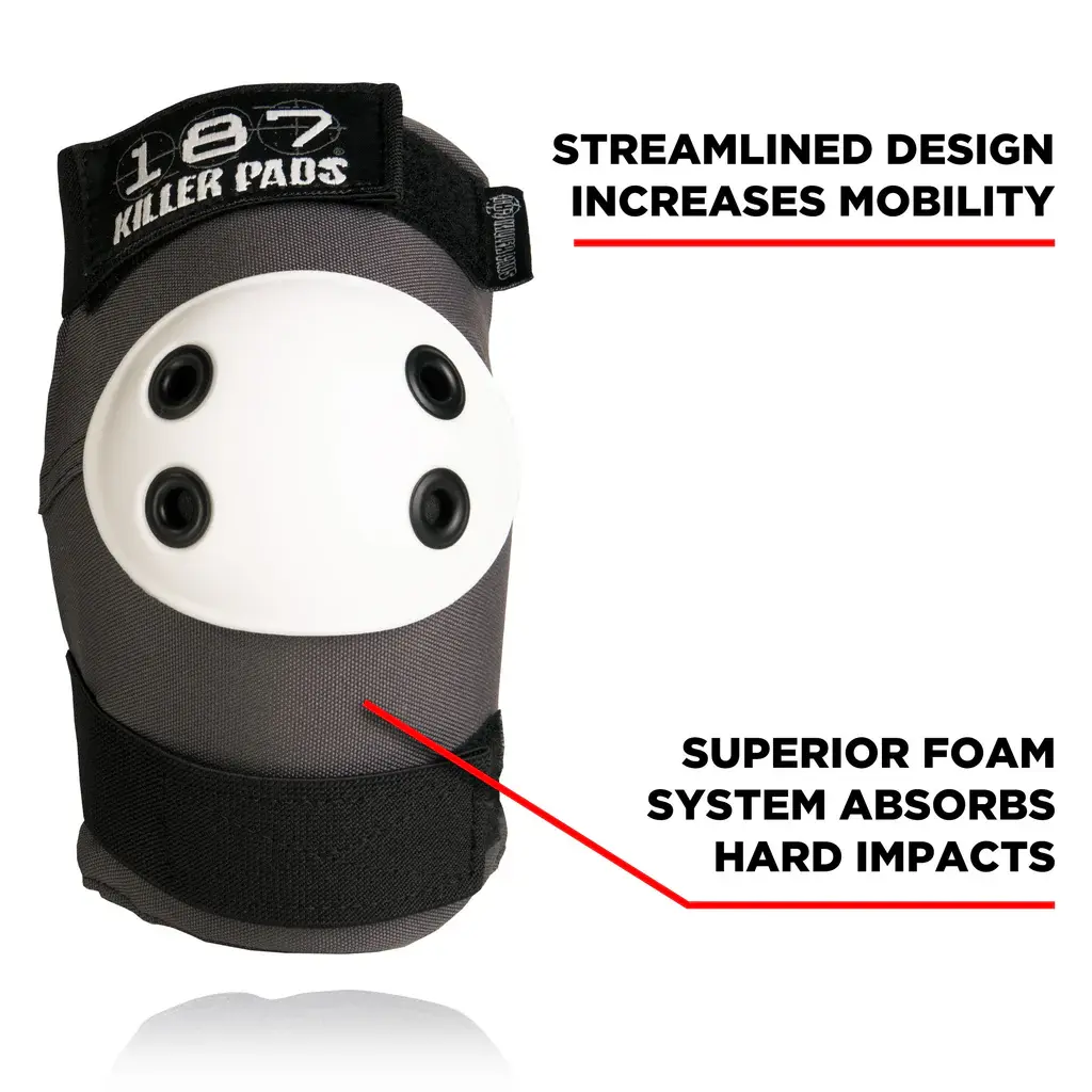 187 KILLER PADS Elbow Slim Grey with white Cap