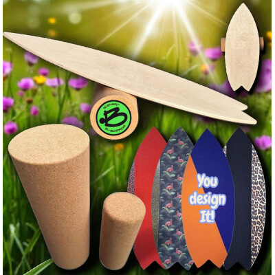 SubVert B-Board handmade Balanceboard Fisch 93 x 36 cm ANY Griptape color
