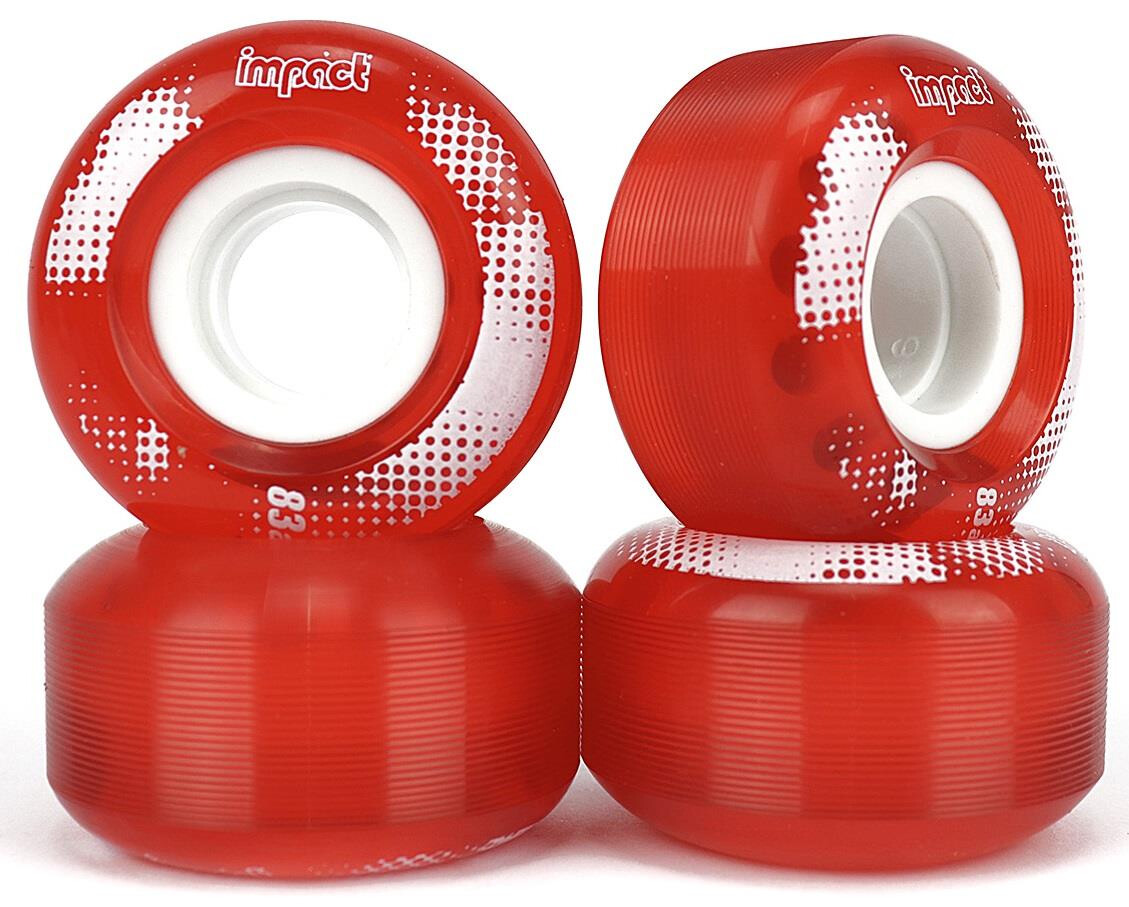 Impact Wheels 55mm 83A Clear red