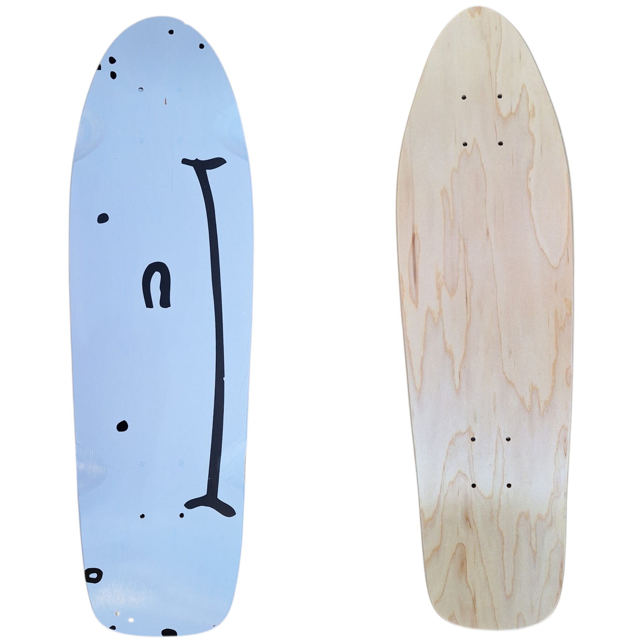SkaReCo Deck Shape271 Mini Kicktail Cruiser 27x8 WB13,5" natural Smiley