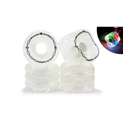 SHARK WHEEL Firefly 60mm, 78a  - Transparent white with multi-colored lights