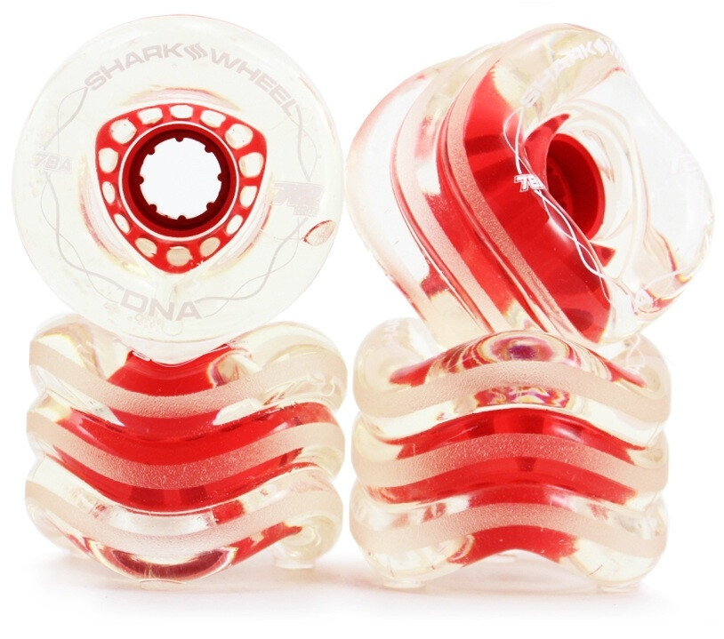 SHARK WHEEL DNA 72mm/78a transparent with red hub