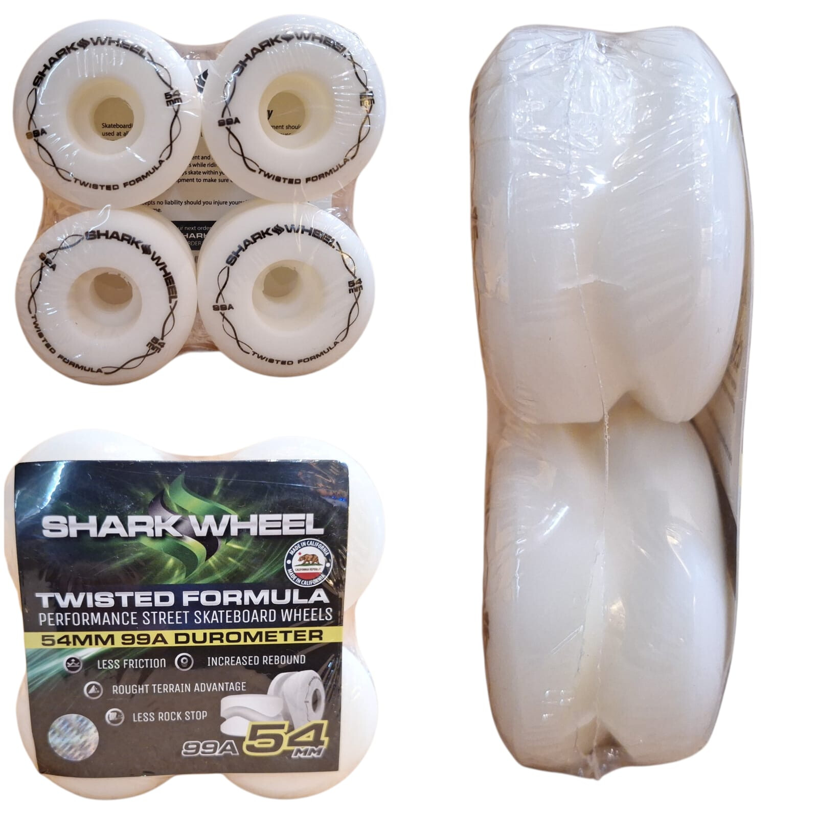 SHARK WHEEL Twisted 54mm/99a white
