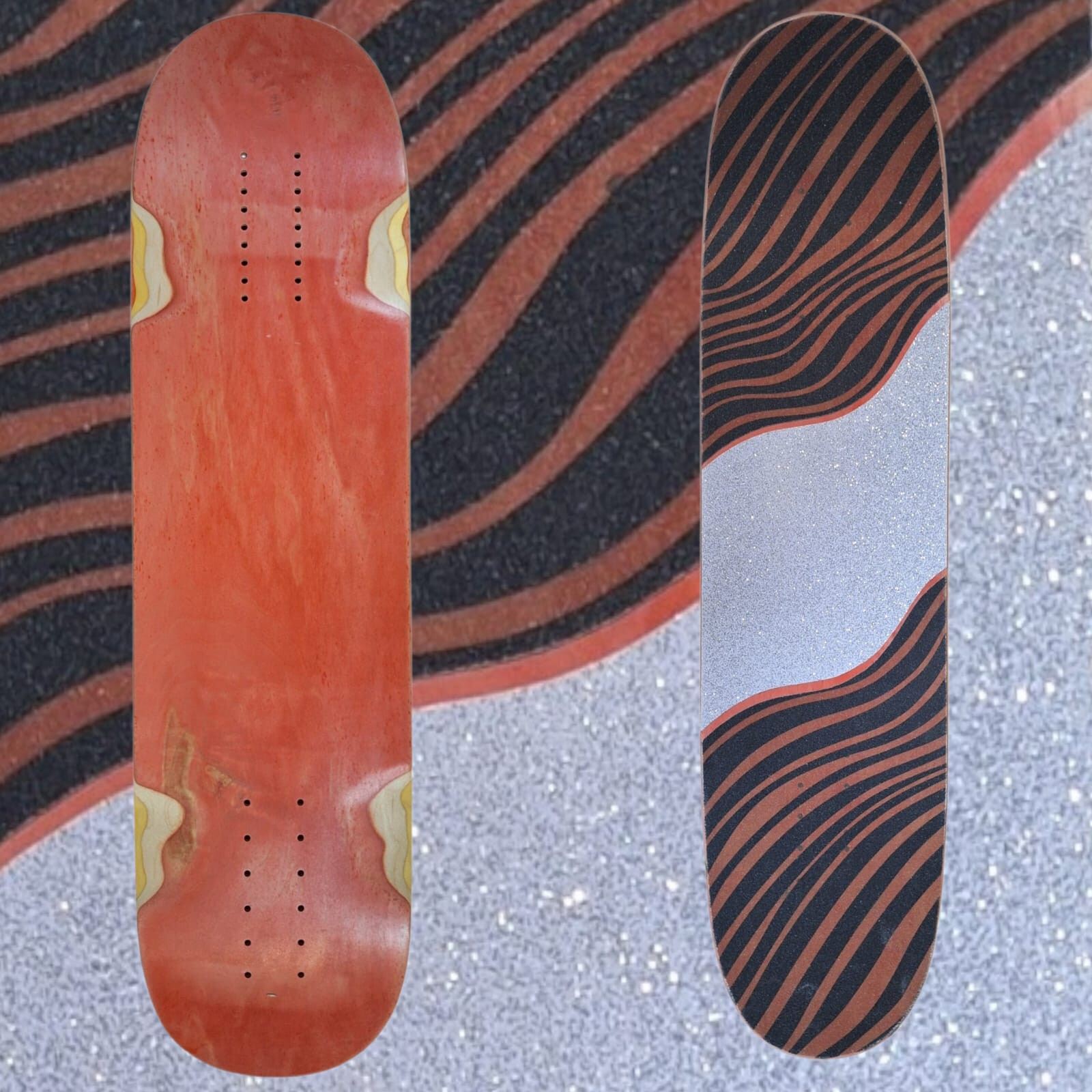 SkaReCo Deck Hybrid Pop 9,0” * 34,5”, WB 14,5 -18,5” Custom Griptape Art