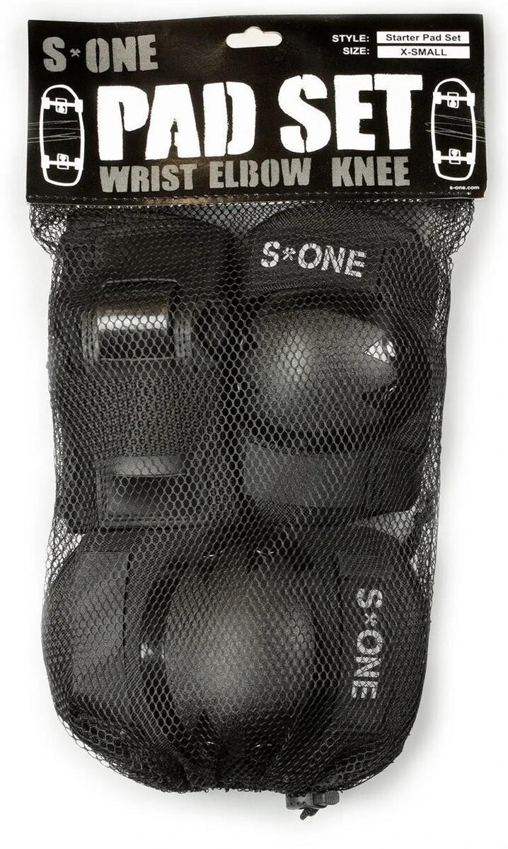 S-ONE Pad Set Starter Handgelenk Knie Ellenbogen schwarz