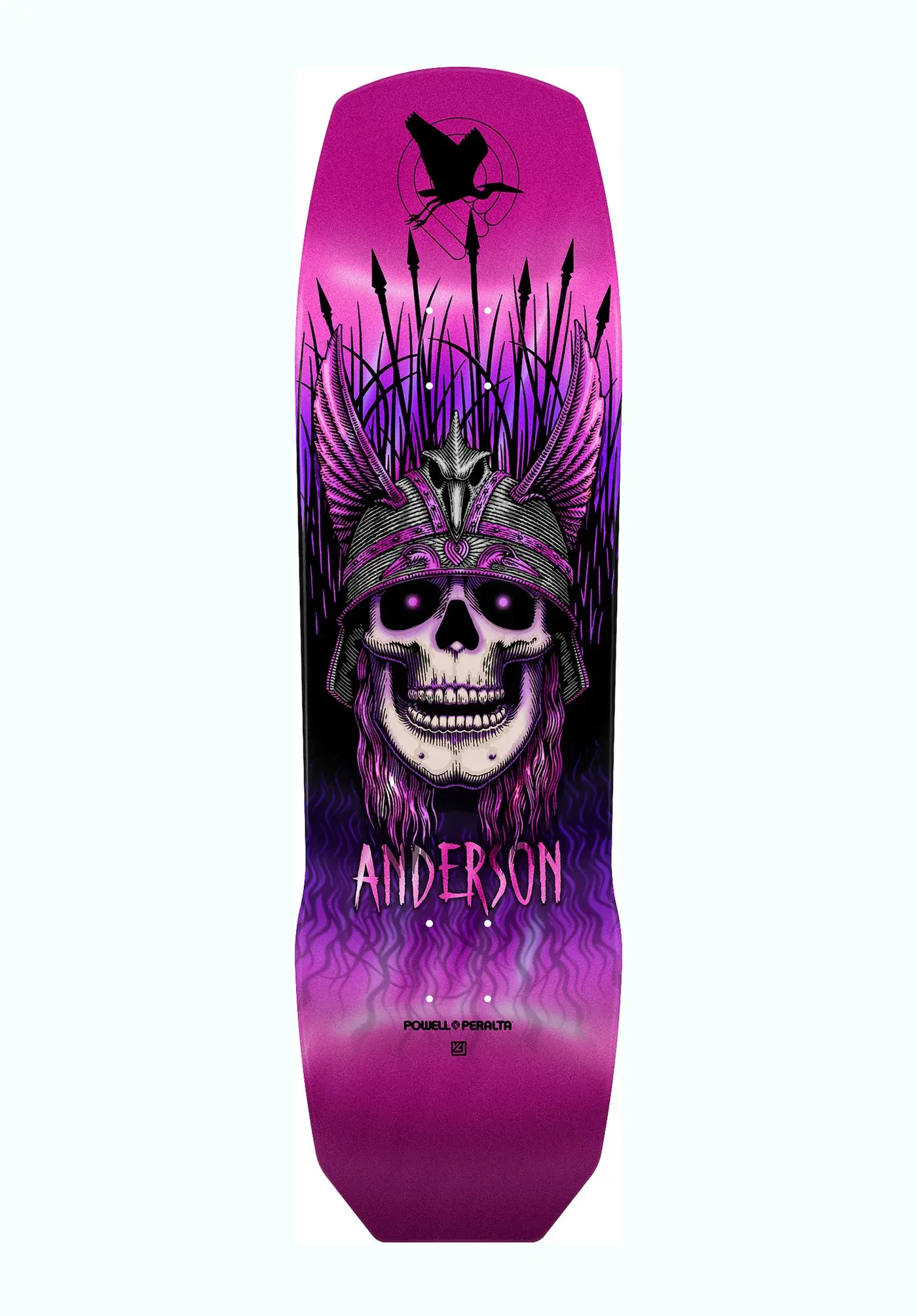 Powell-Peralta Deck Pro Andy Anderson Heron Skull 9.13" x 32.8" WB15" Pink Foil