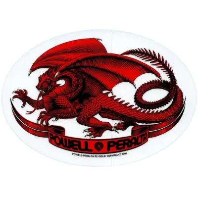 Powell-Peralta Sticker 5" Oval Dragon red