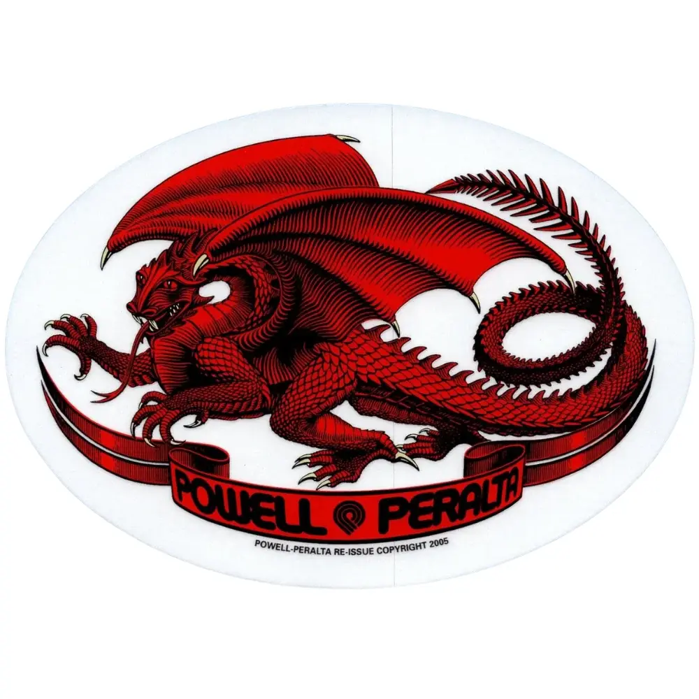 Powell-Peralta Sticker 5" Oval Dragon red