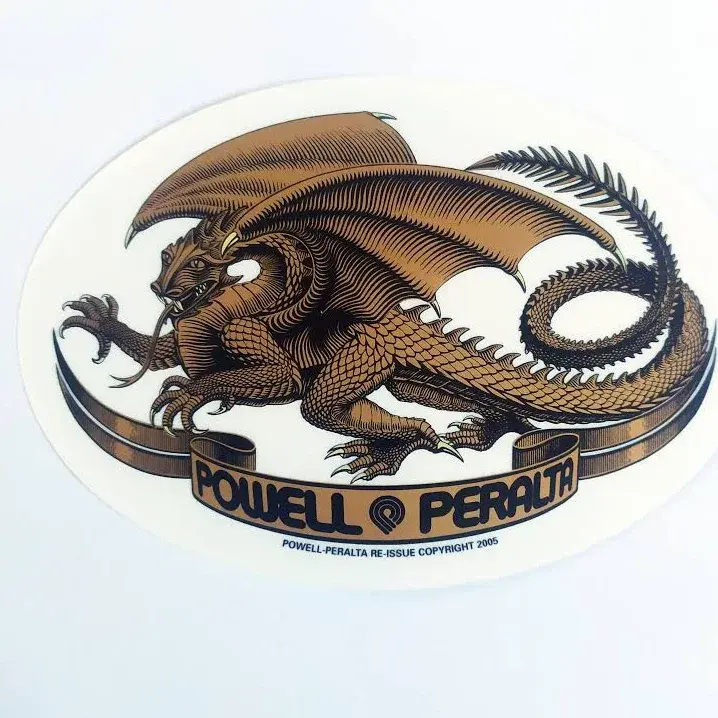 Powell-Peralta Sticker 5" Oval Dragon gold