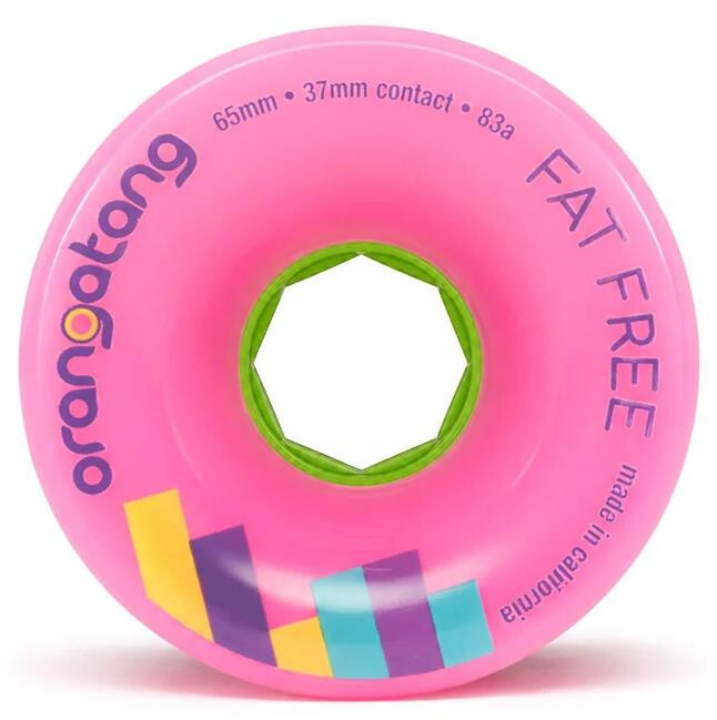 Orangatang Wheels Fat Free 65mm 83a Pink NEW!