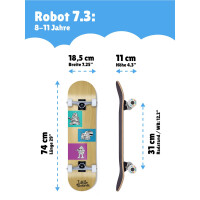 Little Boards Complete Kinder Skateboard Robots 7,25" x 29"x WB12,5"