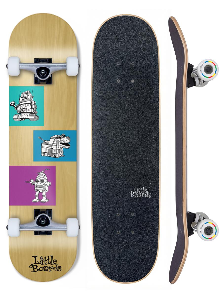 Little Boards Complete Kinder Skateboard Robots 7,25" x 29"x WB12,5"